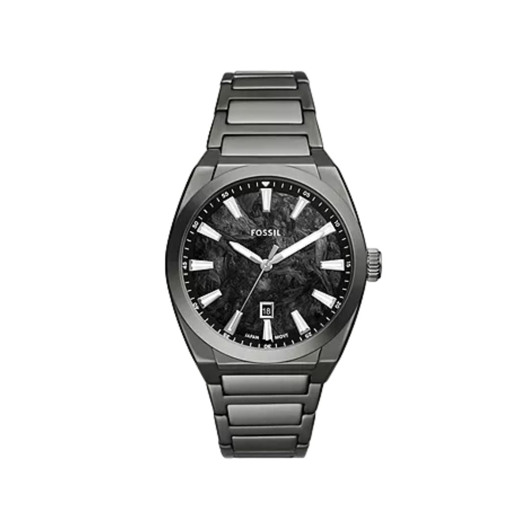Fossil FS6075 Men Black Dial Round Stainless Steel Watch