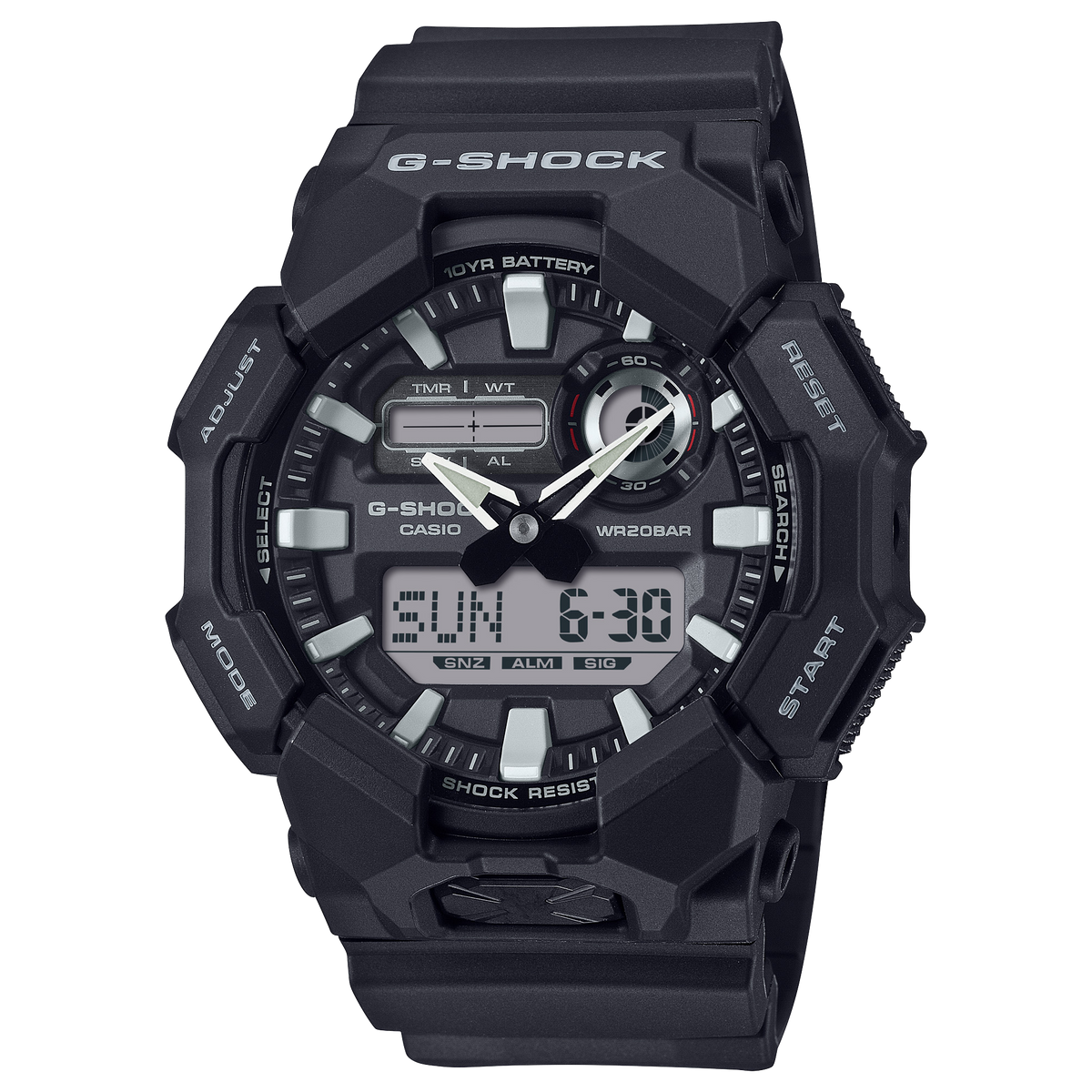 Casio G-Shock GA-010-1A – front three-quarter view