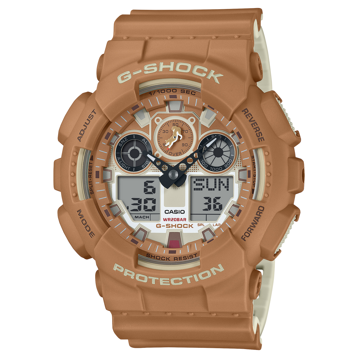 Casio G-Shock GA-100SHB-5A – front three-quarter view