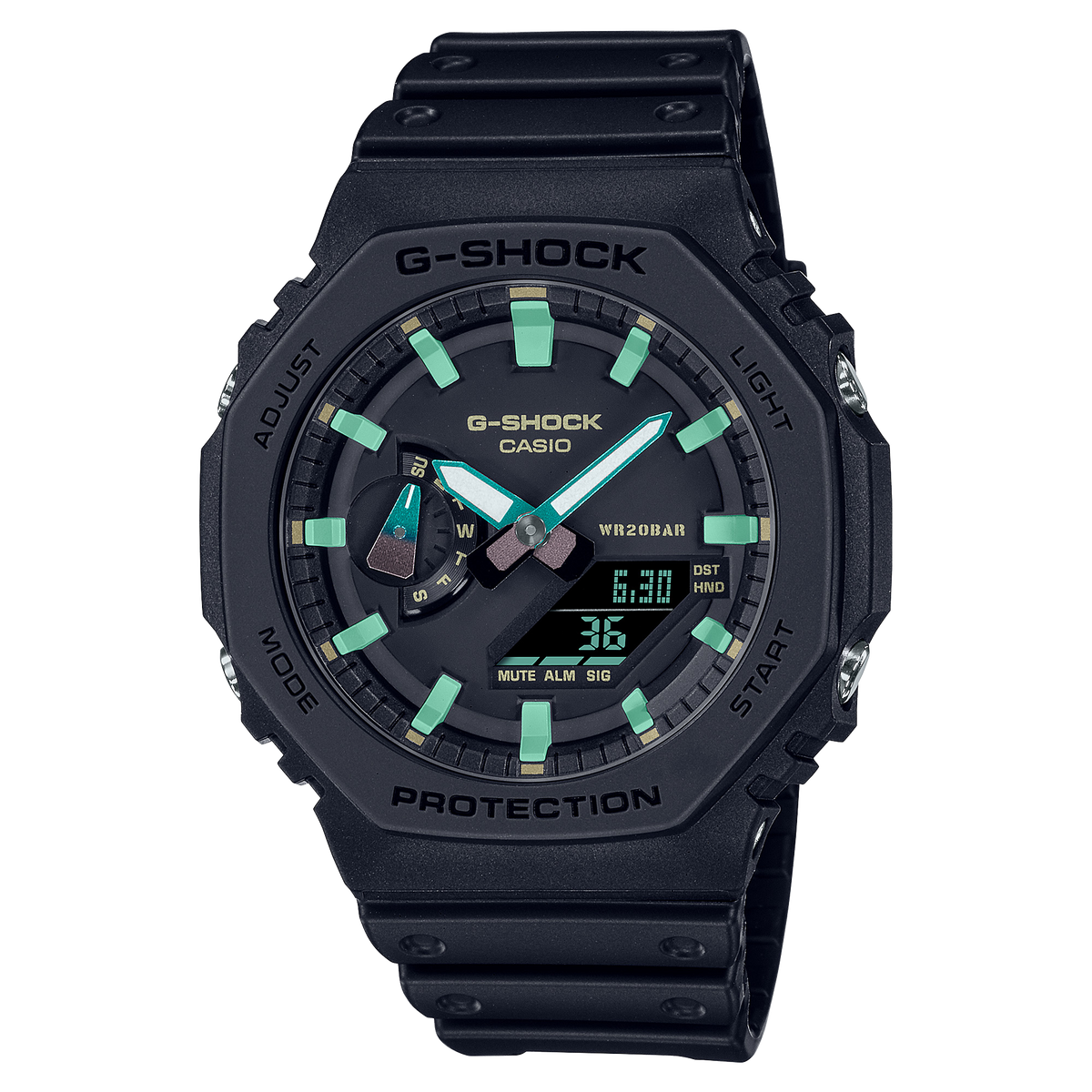 Casio G-Shock GA-2100RC-1A – front three-quarter view