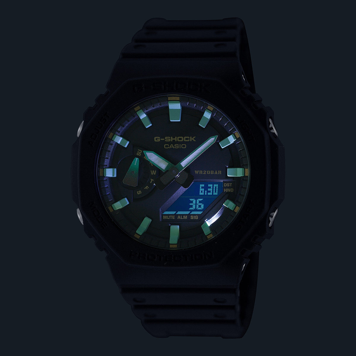 Casio G-Shock GA-2100RC-1A – illuminated dial