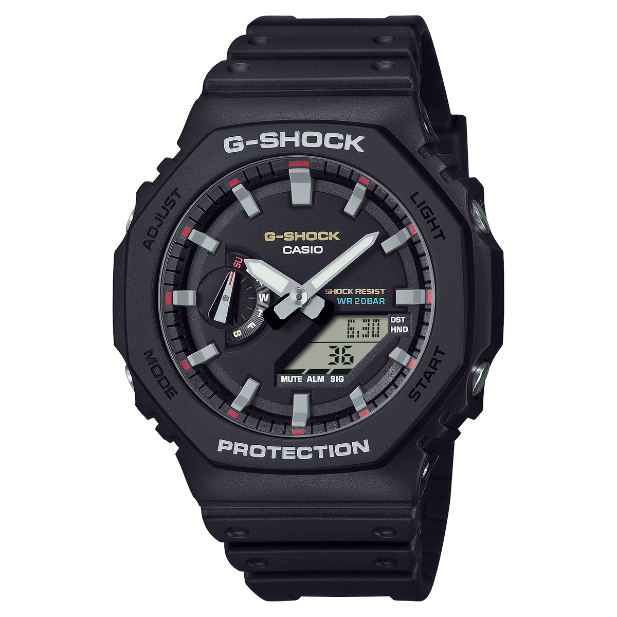 Casio G-Shock GA-2100RL-1A – front three-quarter view