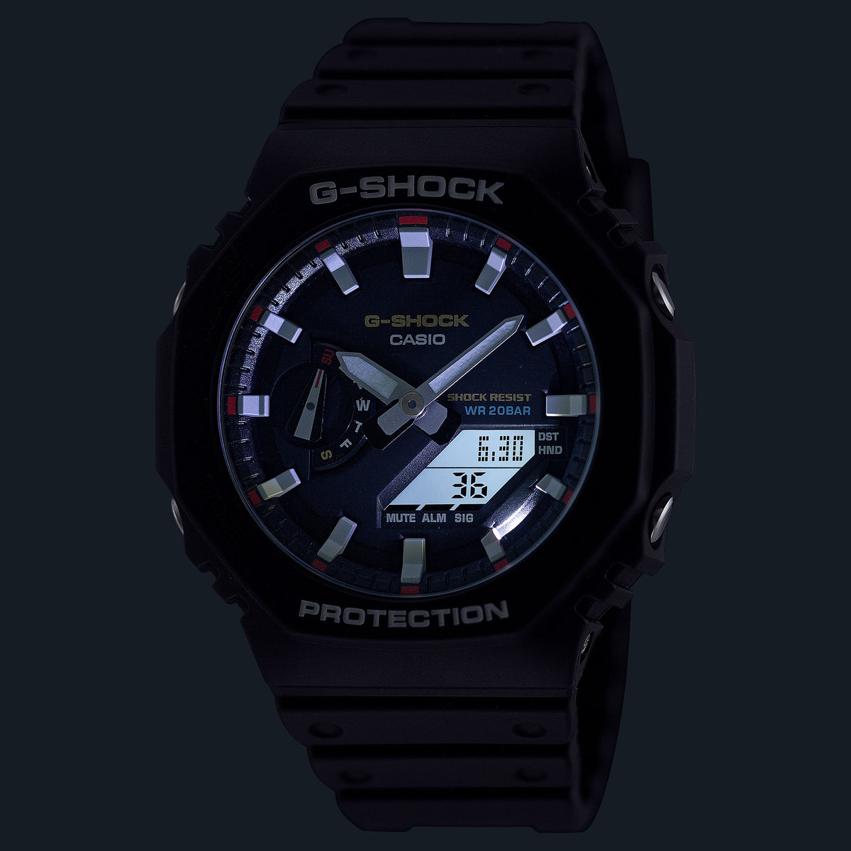 Casio G-Shock GA-2100RL-1A – illuminated dial