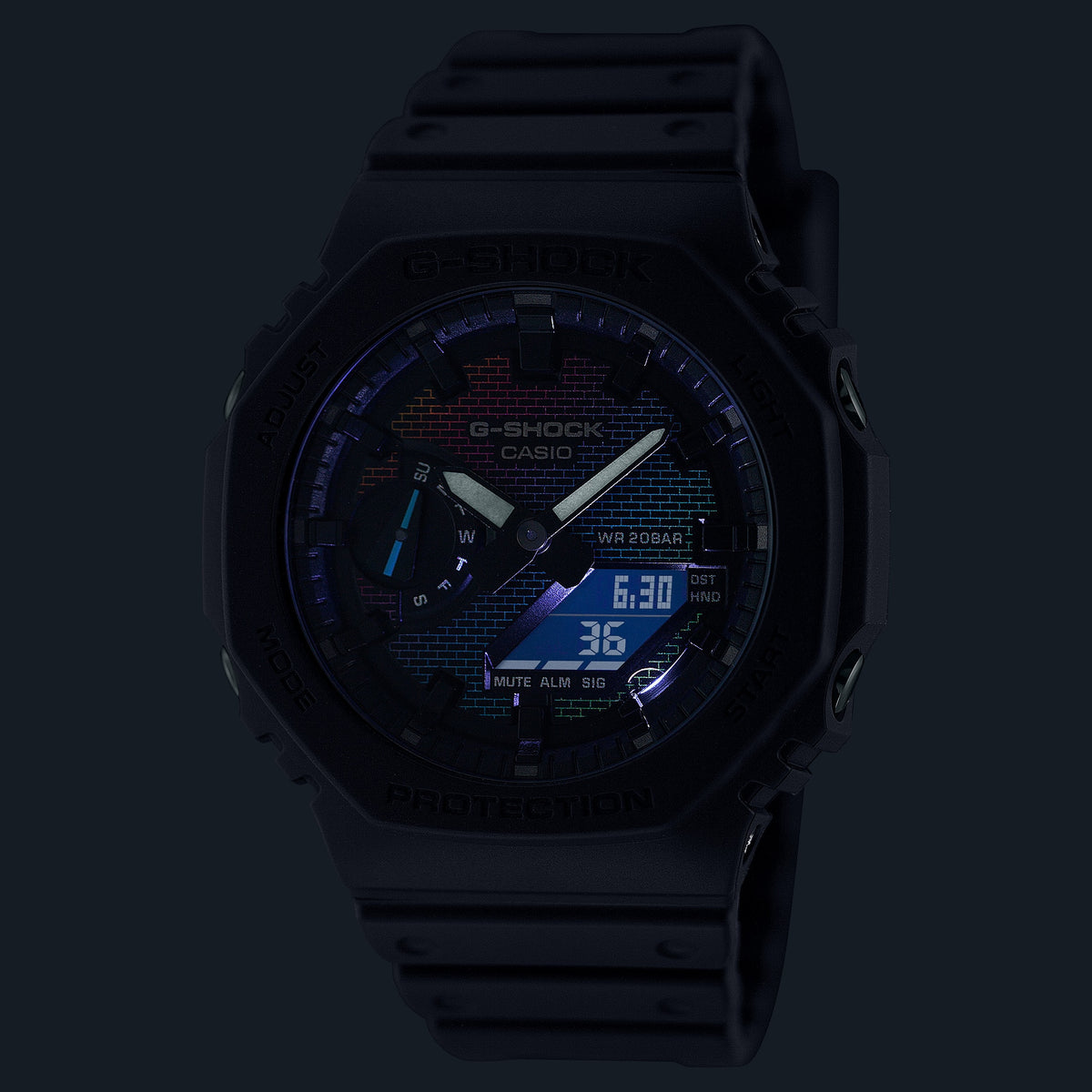Casio G-Shock GA-2100RW-1A – illuminated dial