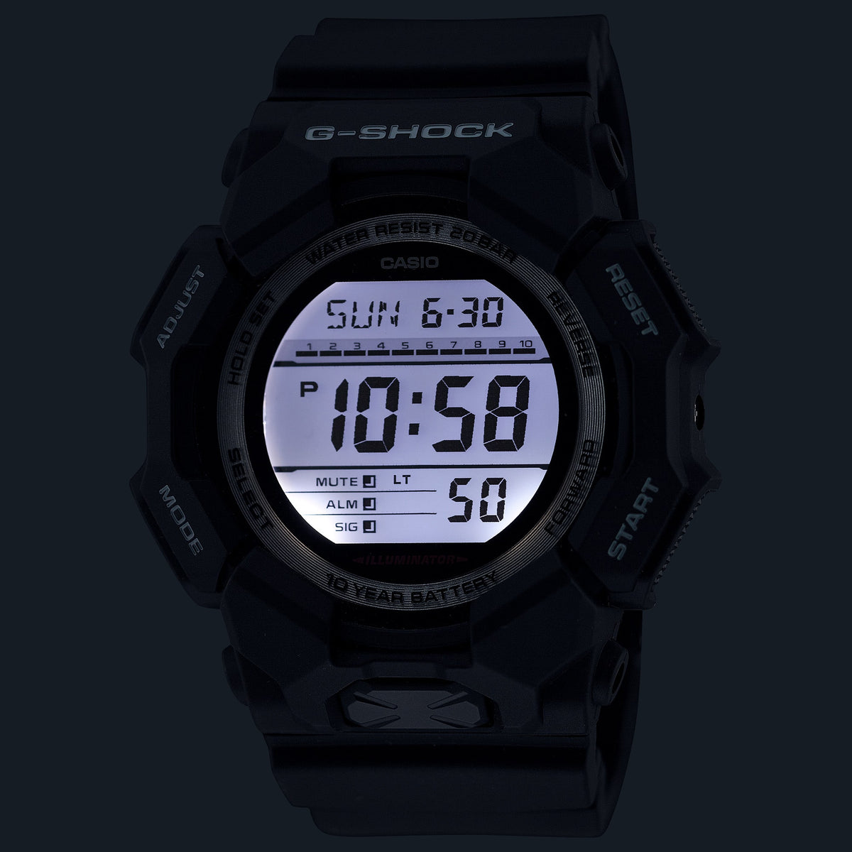 Casio G-Shock GD-010-1 – illuminated dial