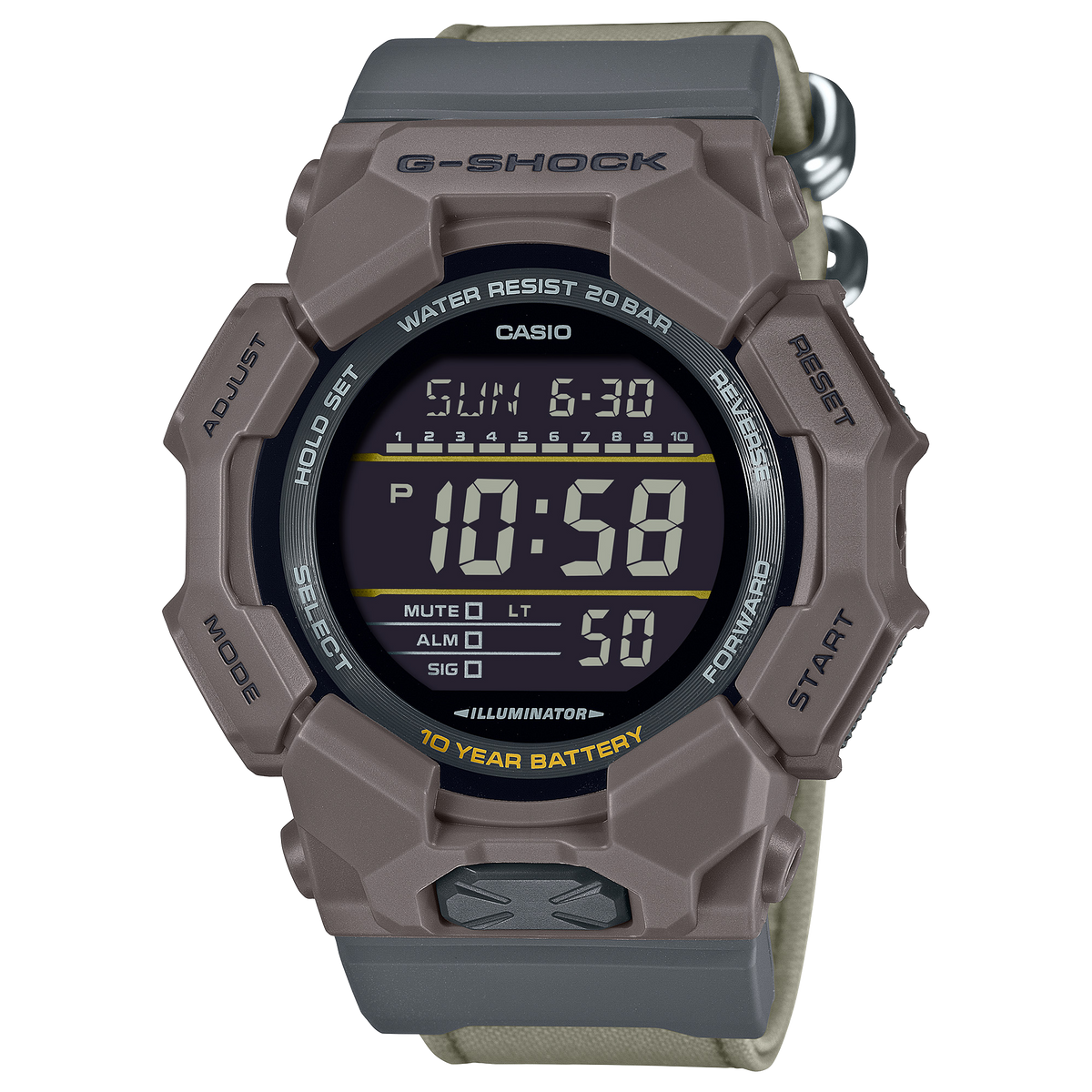 Casio G-Shock GD-010CE-5 – front three-quarter view