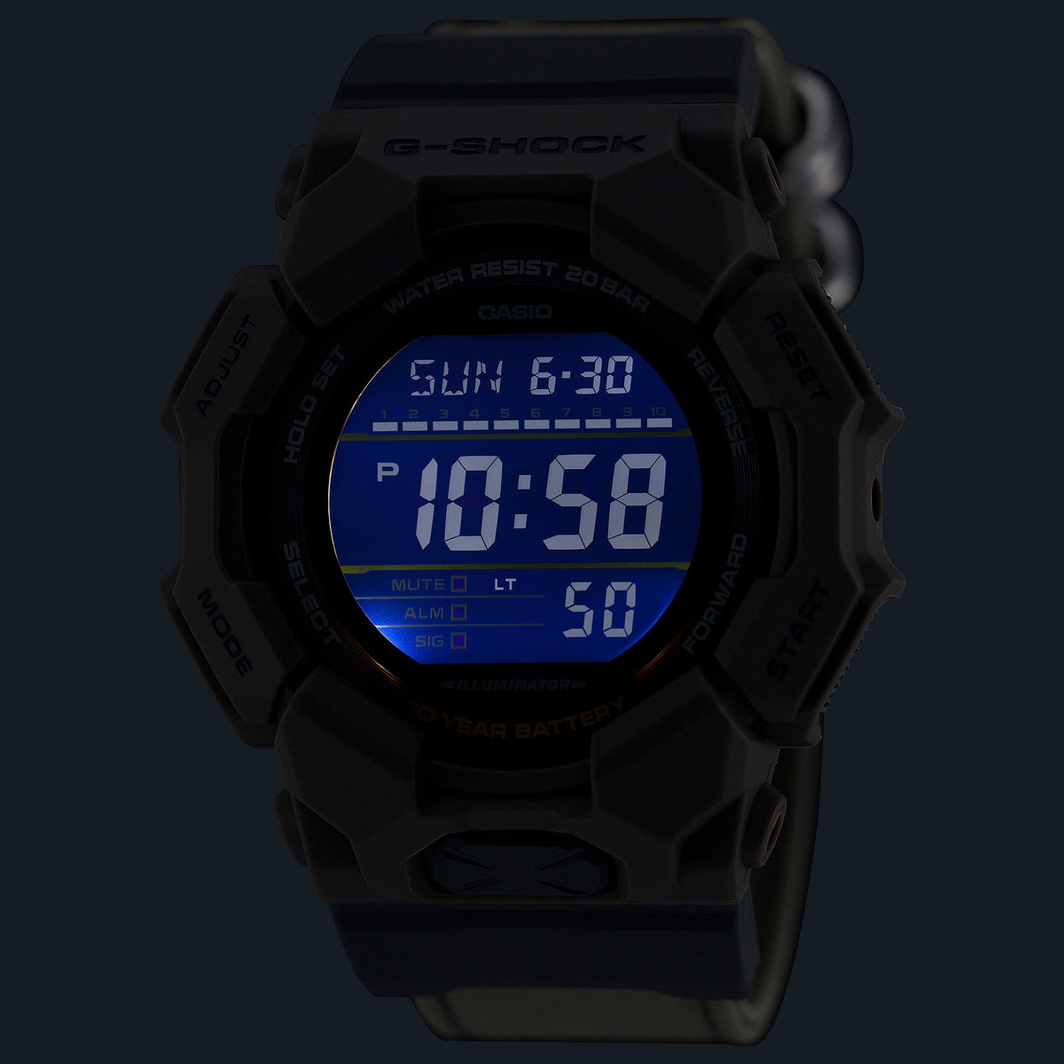 Casio G-Shock GD-010CE-5 – illuminated dial