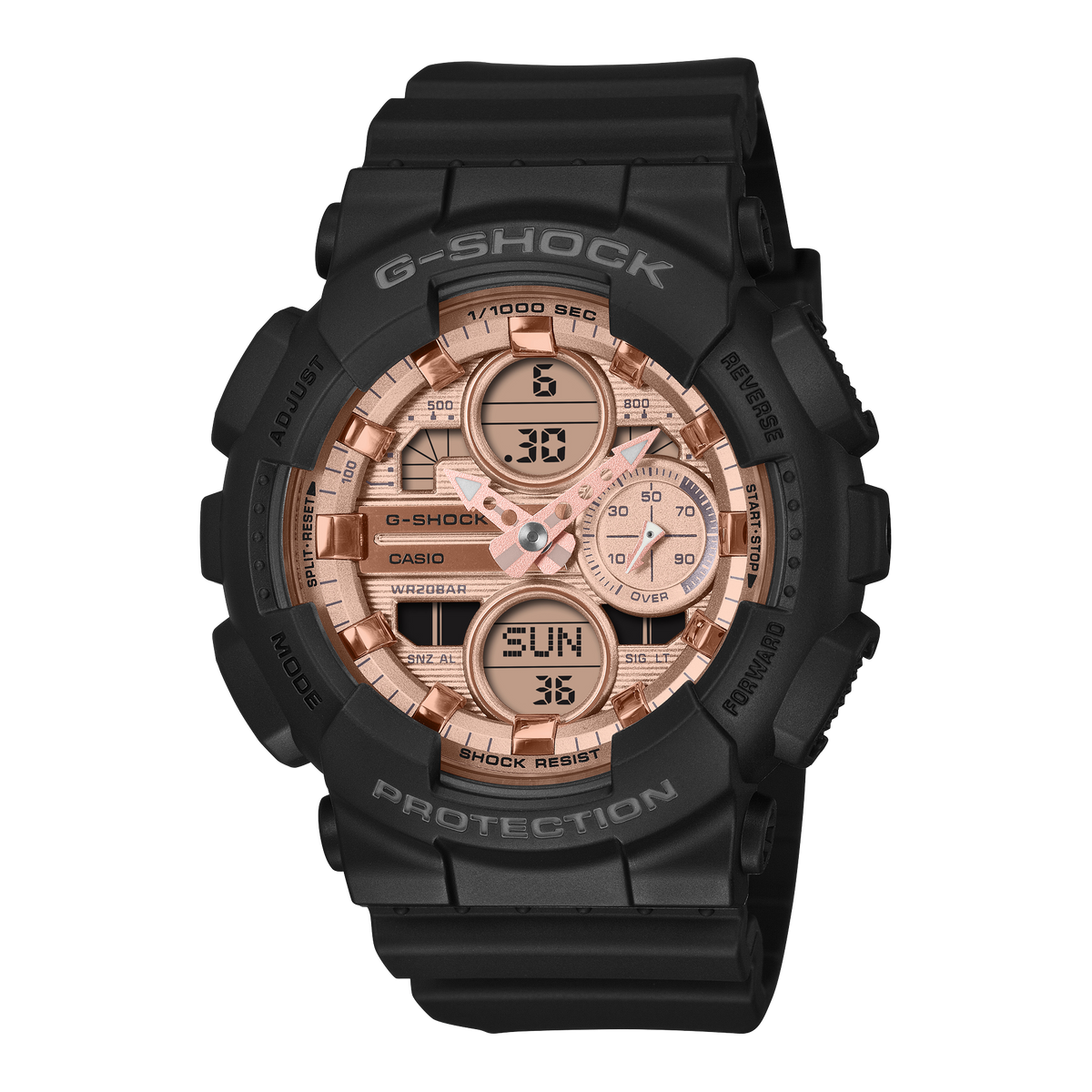Casio G-Shock GMA-S140PG-1A – front three-quarter view