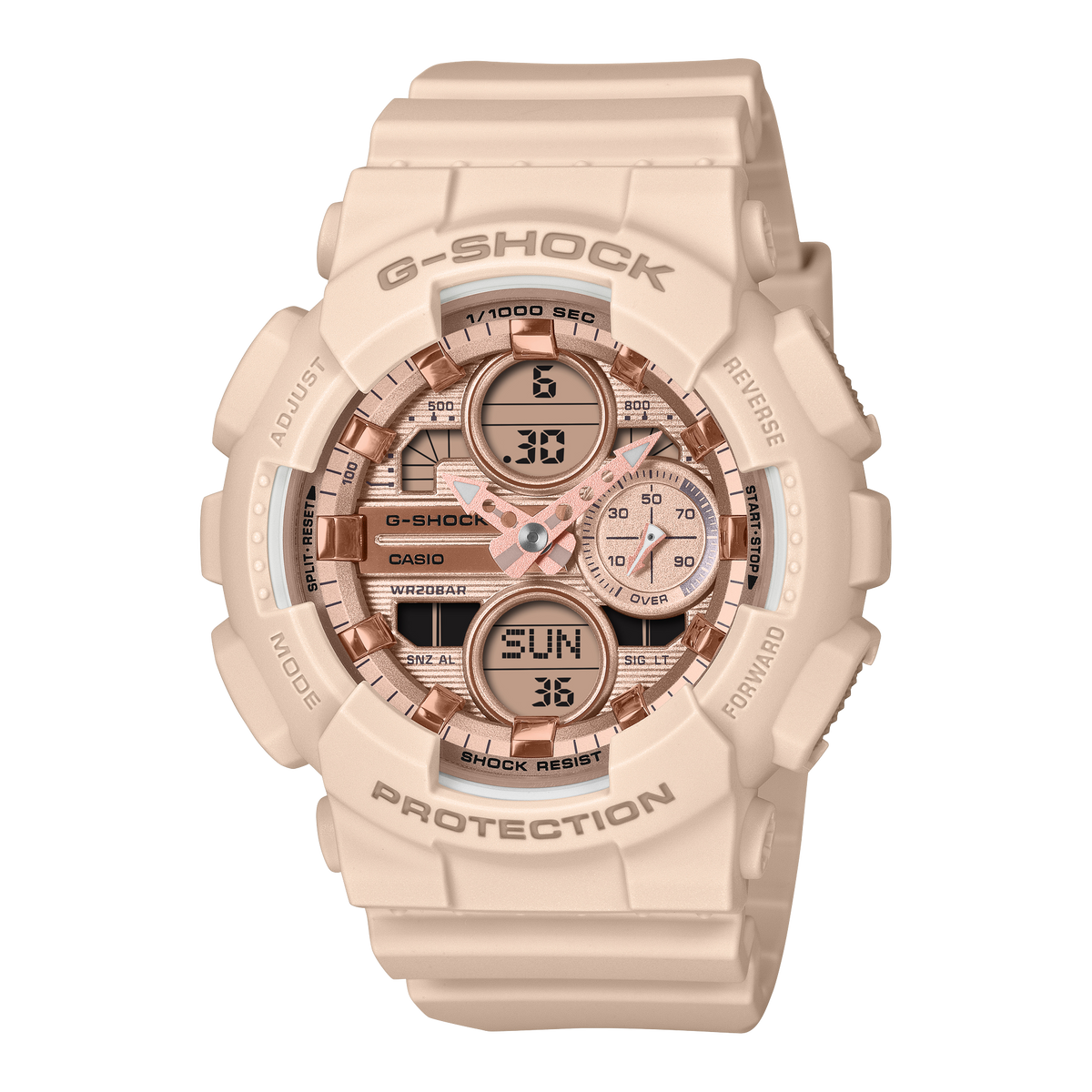 Casio G-Shock GMA-S140PG-4A – front three-quarter view