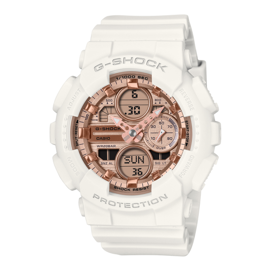 Casio G-Shock GMA-S140PG-7A – front three-quarter view