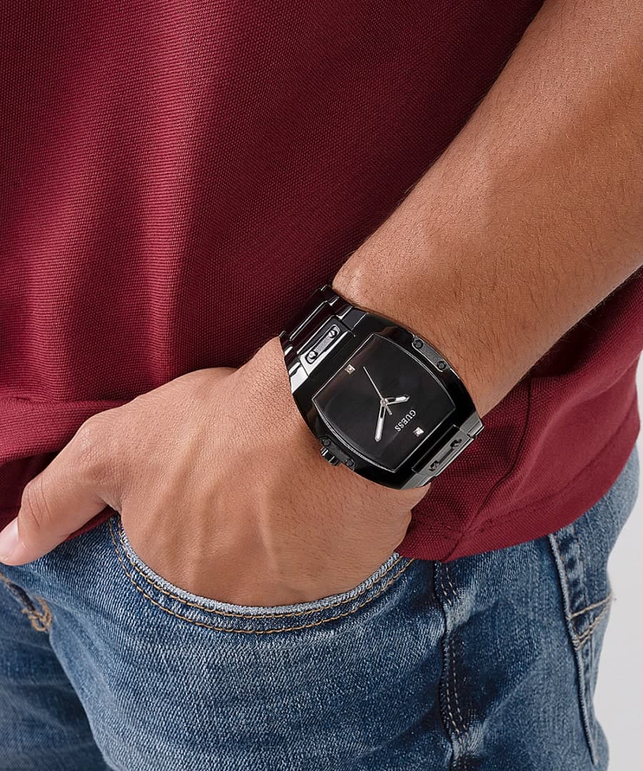 BLACK CASE BLACK STAINLESS STEEL WATCH - Kamal Watch Company