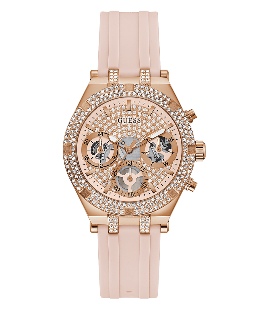 Pink Gold Watch Rose Gold Tone Case Pink Silicone Watch