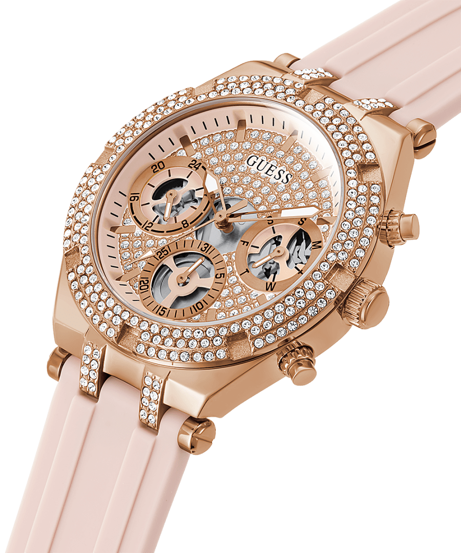 ROSE GOLD TONE CASE PINK SILICONE WATCH - Kamal Watch Company