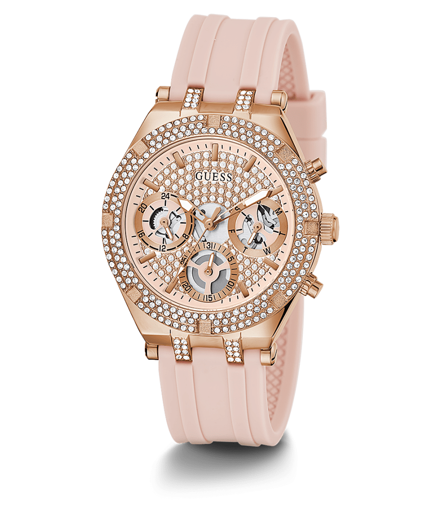 ROSE GOLD TONE CASE PINK SILICONE WATCH - Kamal Watch Company