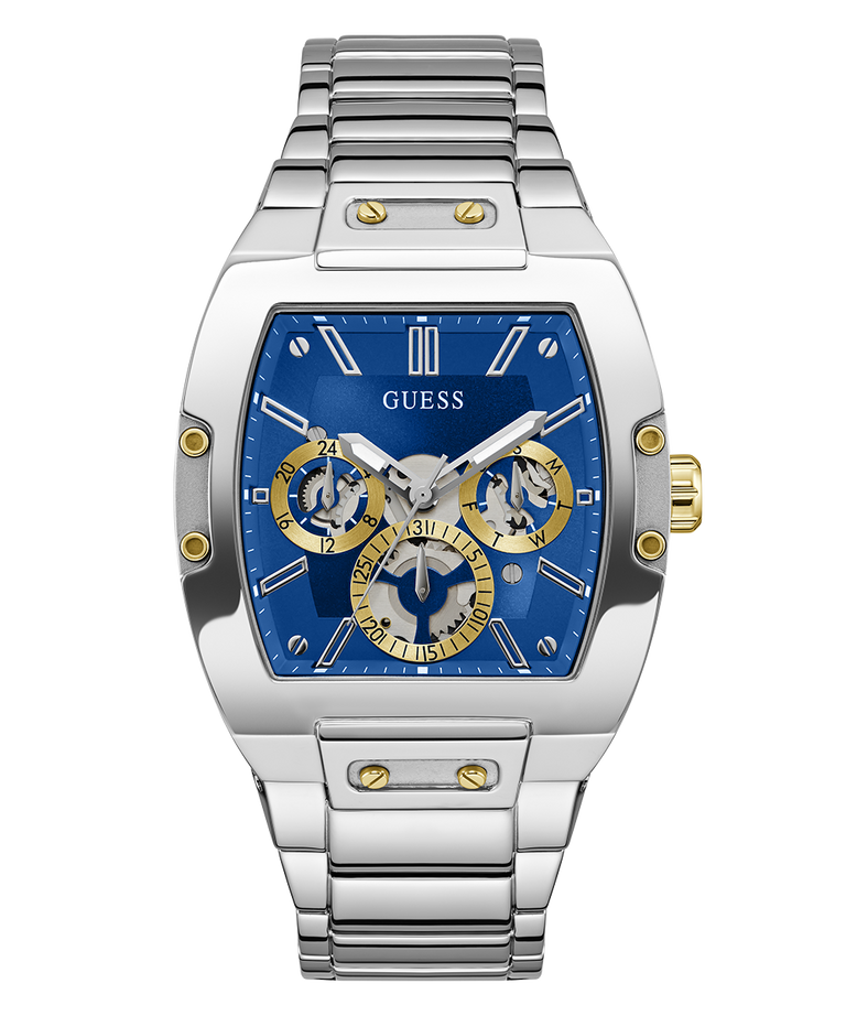 GUESS Mens Silver Tone Multi-function Watch