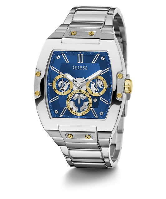 GUESS Mens Silver Tone Multi-function Watch