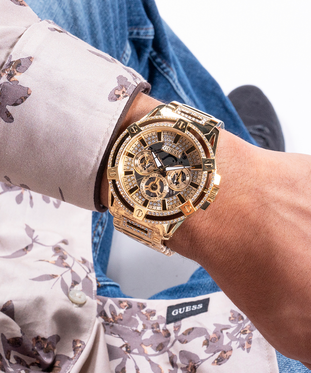 Guess men's gold clearance tone watch