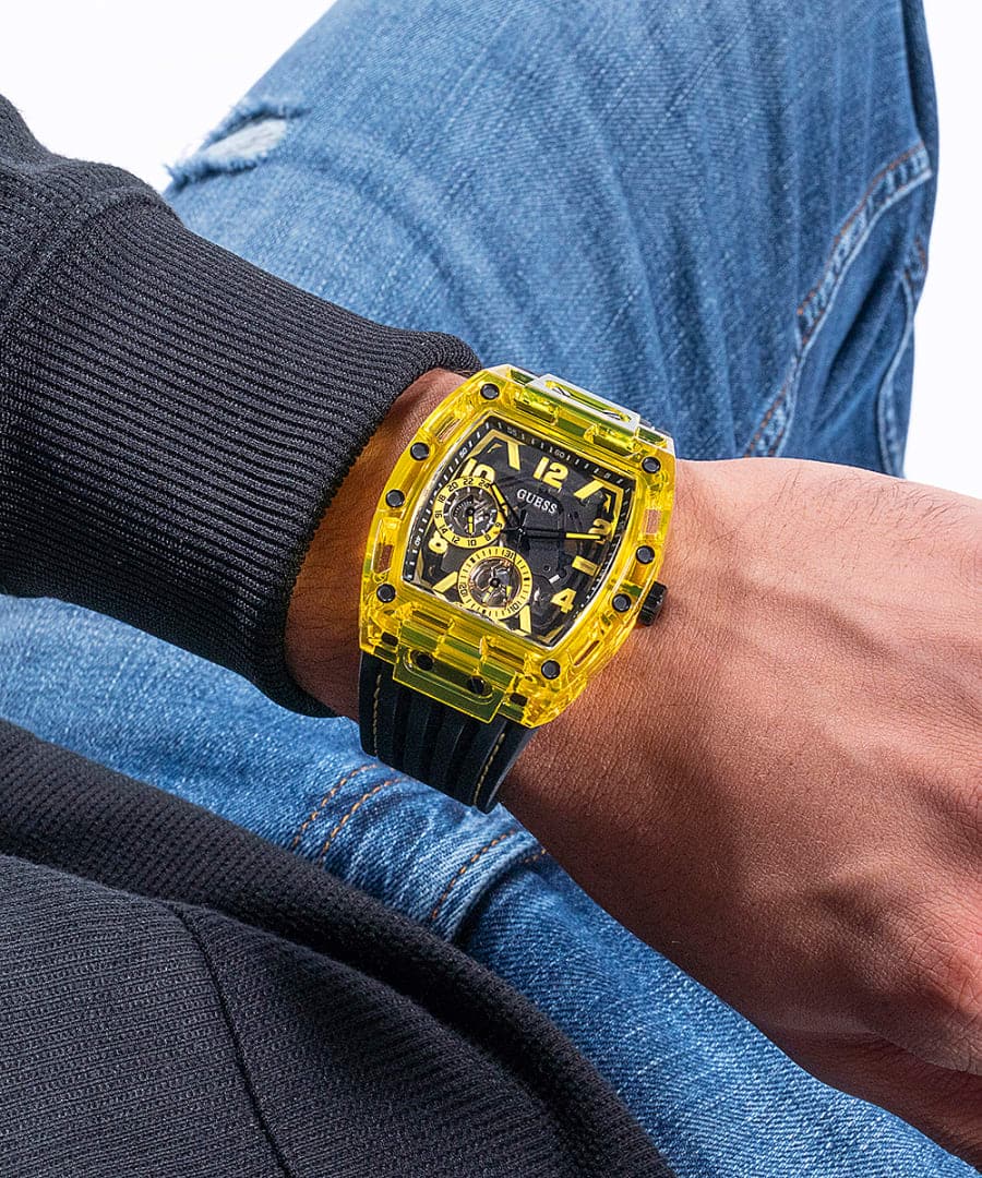 Yellow silicone watch sales
