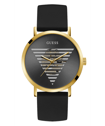 GOLD TONE CASE BLACK SILICONE WATCH - Kamal Watch Company