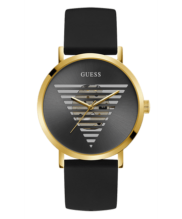 GOLD TONE CASE BLACK SILICONE WATCH-GOLD TONE CASE BLACK SILICONE WATCH - Kamal Watch Company