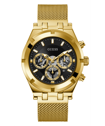 GUESS Mens Gold Tone Multi-function Watch