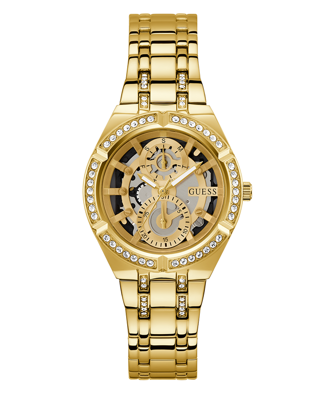 GUESS Ladies Gold Tone Multi-function Watch-GW0604L2