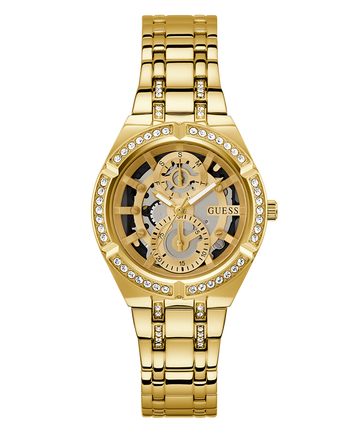 GUESS Ladies Gold Tone Multi-function Watch-GW0604L2