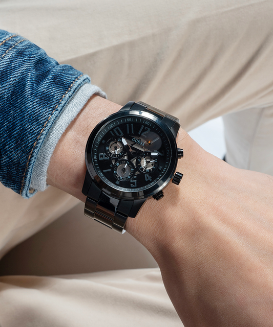 GUESS Mens Black Multi-function Watch-GW0627G3
