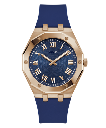 GUESS Mens Blue Rose Gold Tone Analog Watch-GW0663G3