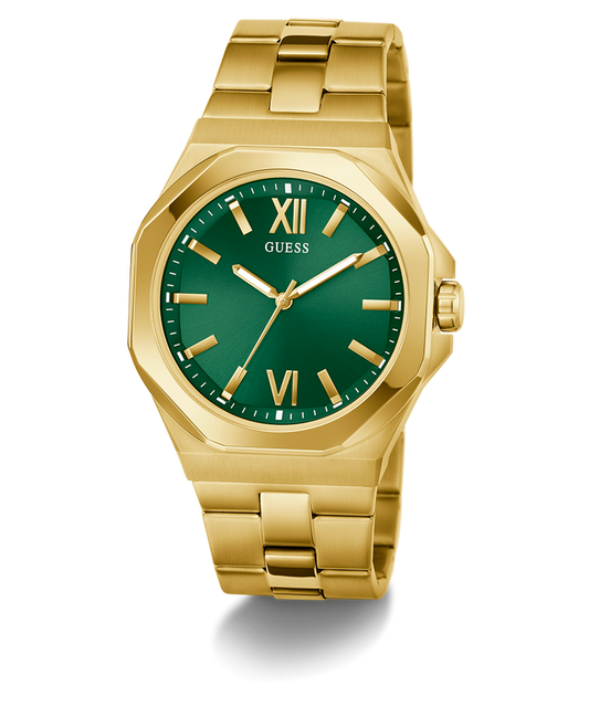 GUESS Mens Gold Tone Analog Watch