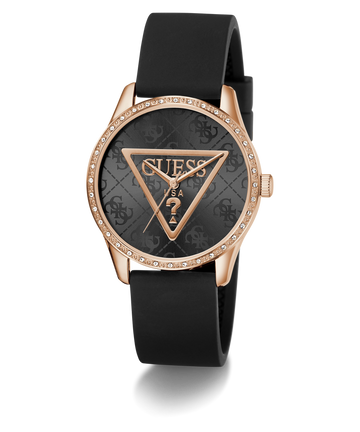 GUESS GW0942L3 Ladies Black Rose Gold Tone Analog Watch
