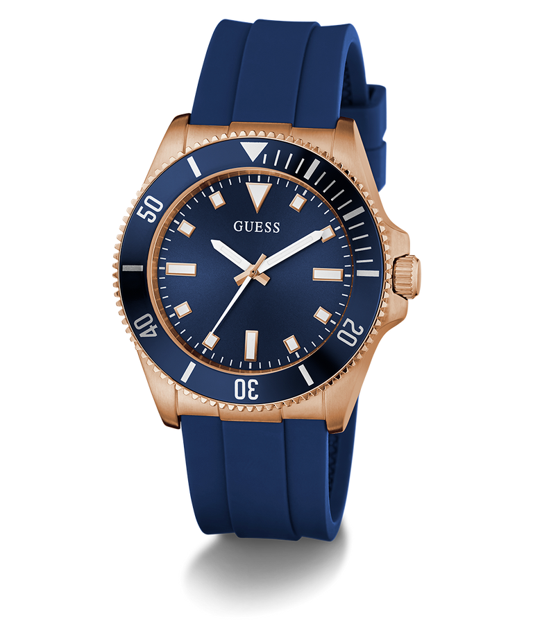 GUESS GW0969G3 Men's Blue Rose Gold Tone Watch