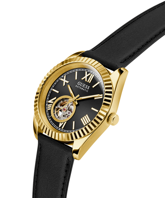 GUESS GW0985G2 Mens Black Gold Tone Automatic Watch