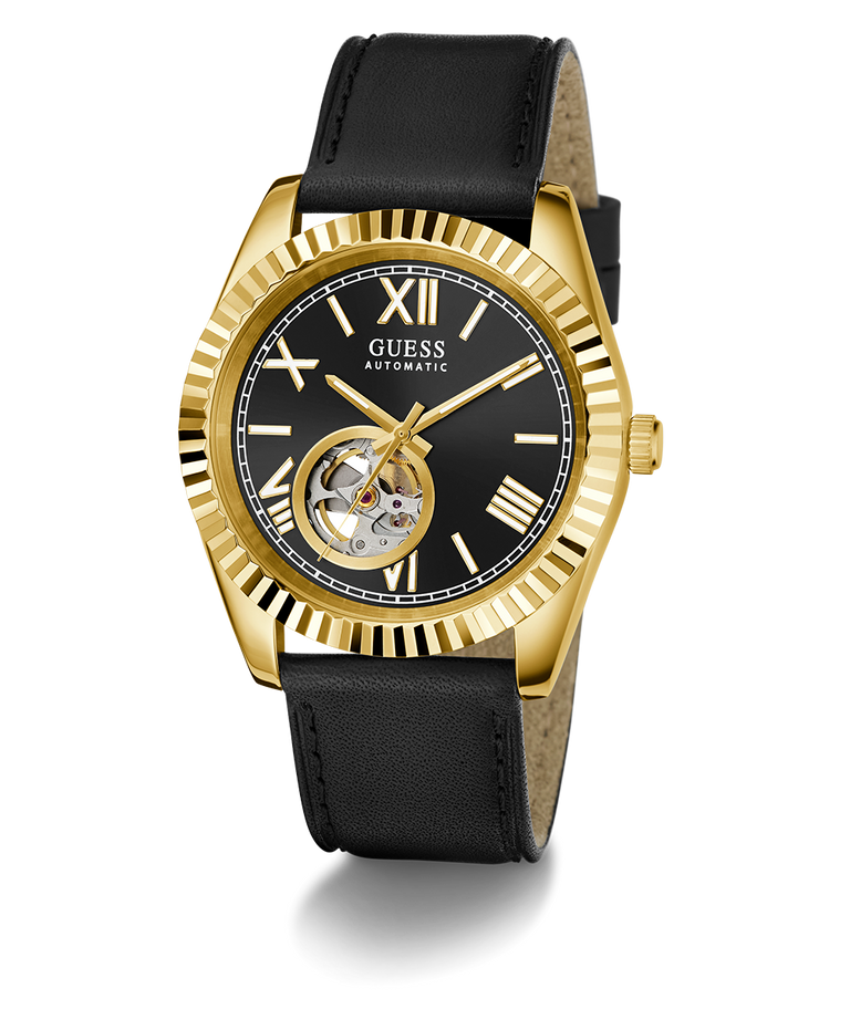 GUESS GW0985G2 Mens Black Gold Tone Automatic Watch