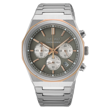 Seiko Chronograph with Textured Olive-Grey Dial - HGK002P1
