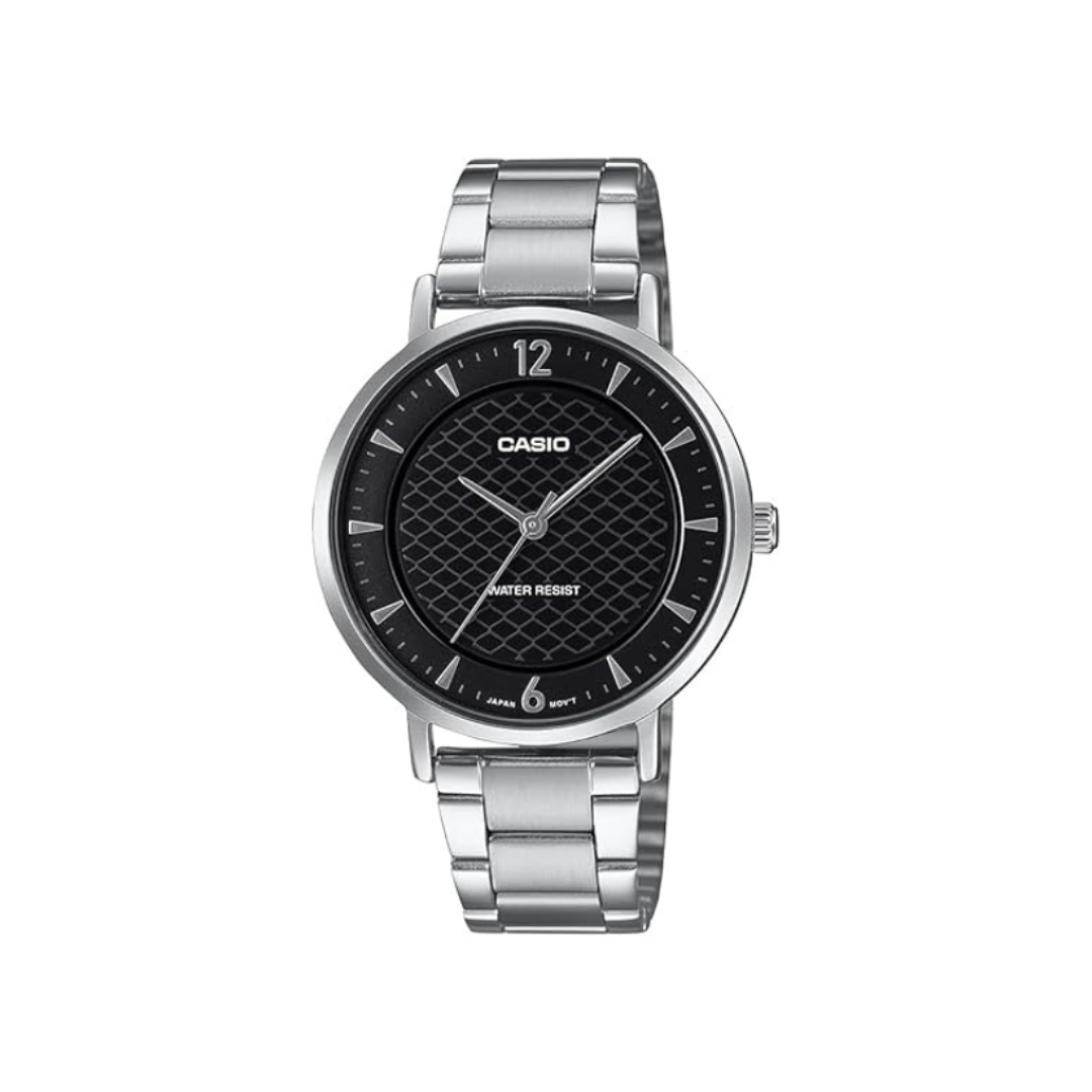 Casio Enticer Women Quartz Black Dial Analog Stainless Steel Watch A2428