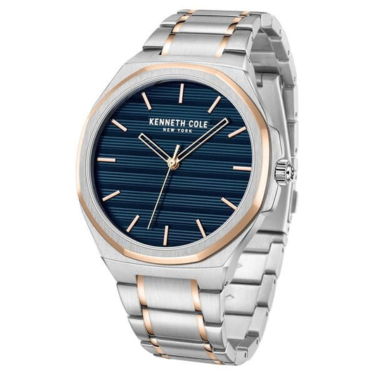 Kenneth Cole Quartz Analog Blue Dial Stainless Steel Strap Watch for Men