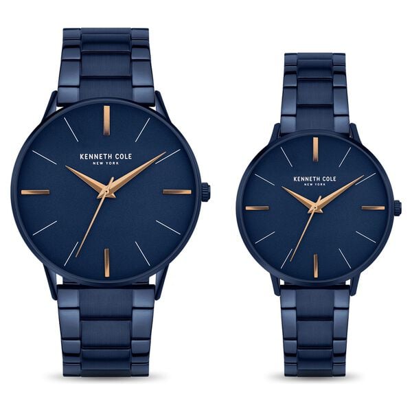 Kenneth Cole Quartz Analog Blue Dial Blue Stainless Steel Strap Watch For Couple