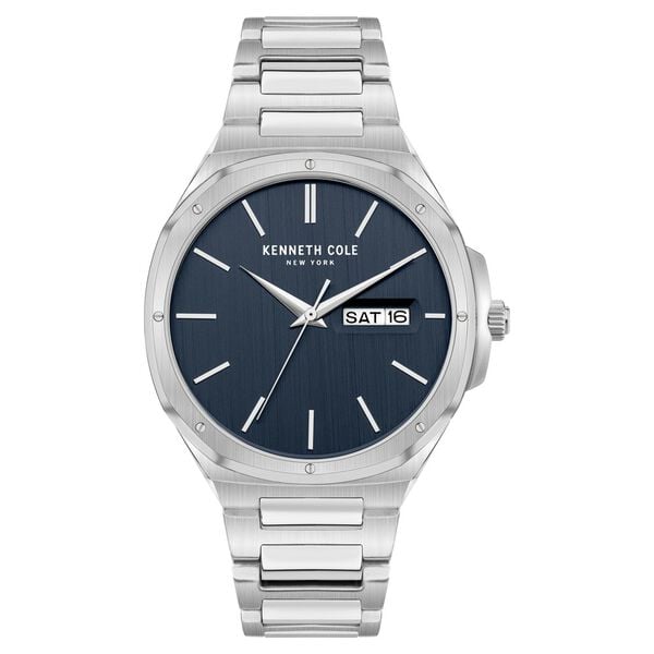 Kenneth Cole Quartz Analog Blue Dial Stainless Steel Strap Watch for Men
