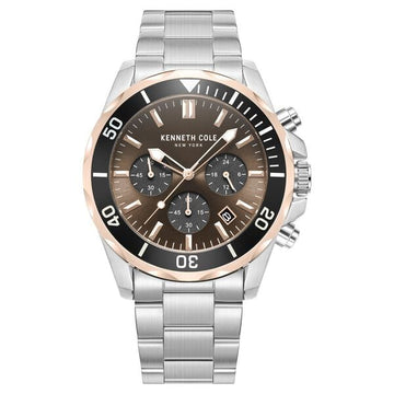Kenneth Cole Quartz Chronograph Brown dial Metal Strap Watch for Men