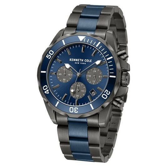 Kenneth Cole Quartz Chronograph Blue dial Stainless Steel Strap Watch for Men