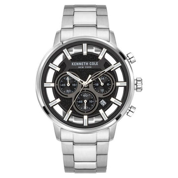 Kenneth Cole Quartz Chronograph Black Dial Stainless Steel Strap Watch for Men