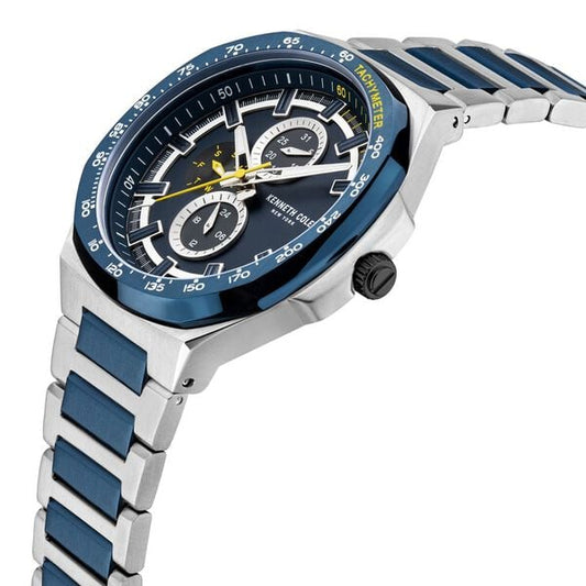Kenneth Cole Blue Dial Stainless Steel Strap Watch For Men