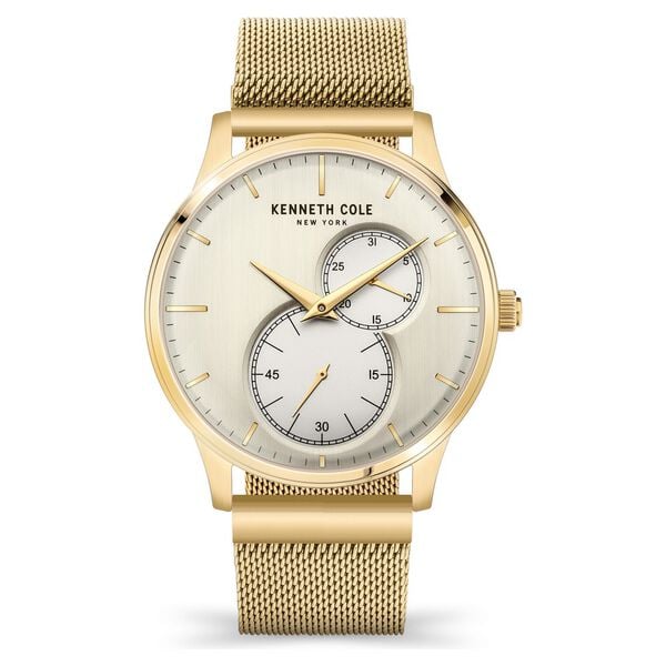 Kenneth Cole Quartz Analog Champagne Dial Stainless Steel Strap Watch for Men