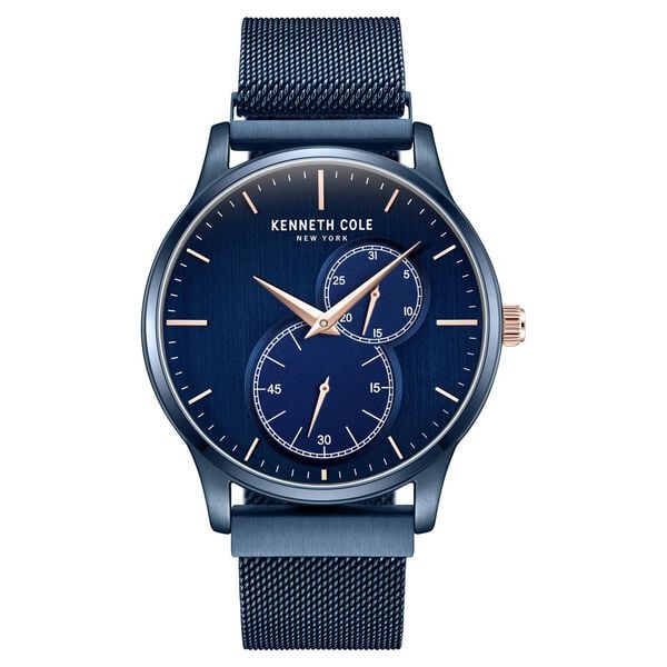 Kenneth Cole Multifunction Blue Dial Stainless Steel Strap Watch For Men