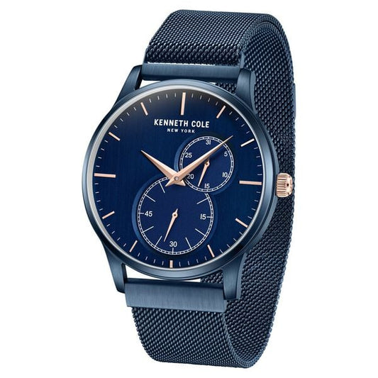 Kenneth Cole Multifunction Blue Dial Stainless Steel Strap Watch For Men