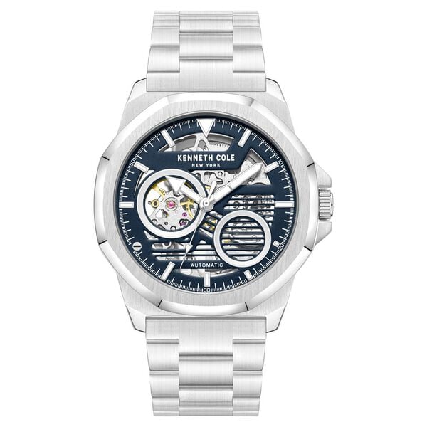 Kenneth Cole Automatic Blue dial Stainless Steel Strap Watch for Men