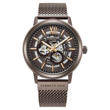 Kenneth Cole Automatic Brown Dial Brown Stainless Steel Strap Watch For Men
