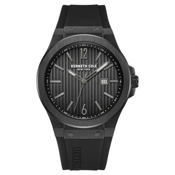 Kenneth Cole Quartz Analog with Date Black Dial Silicone Strap Watch for Men