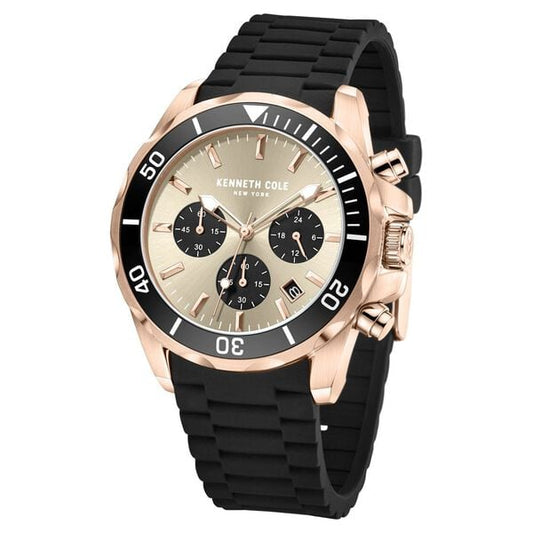 Kenneth Cole Quartz Chronograph Grey dial Silicone Strap Watch for Men